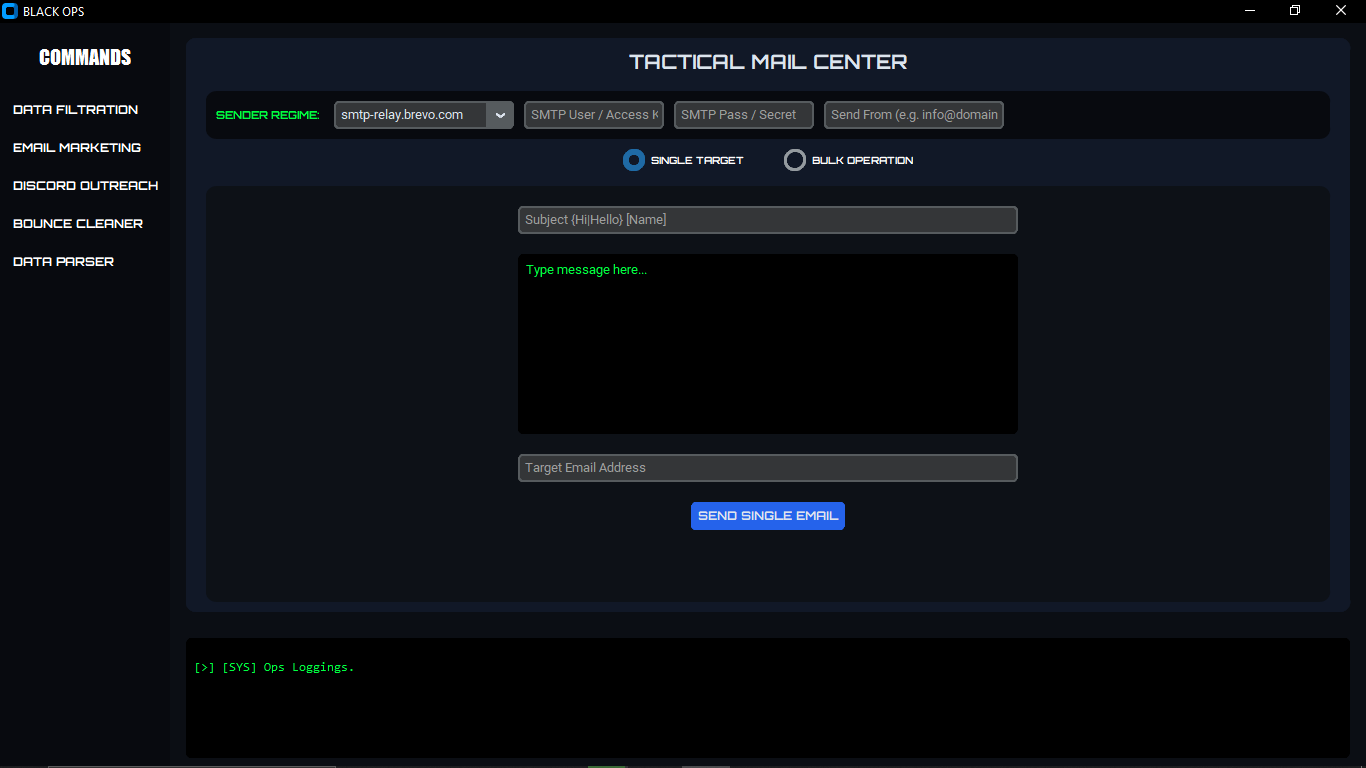 BlackOps Main View