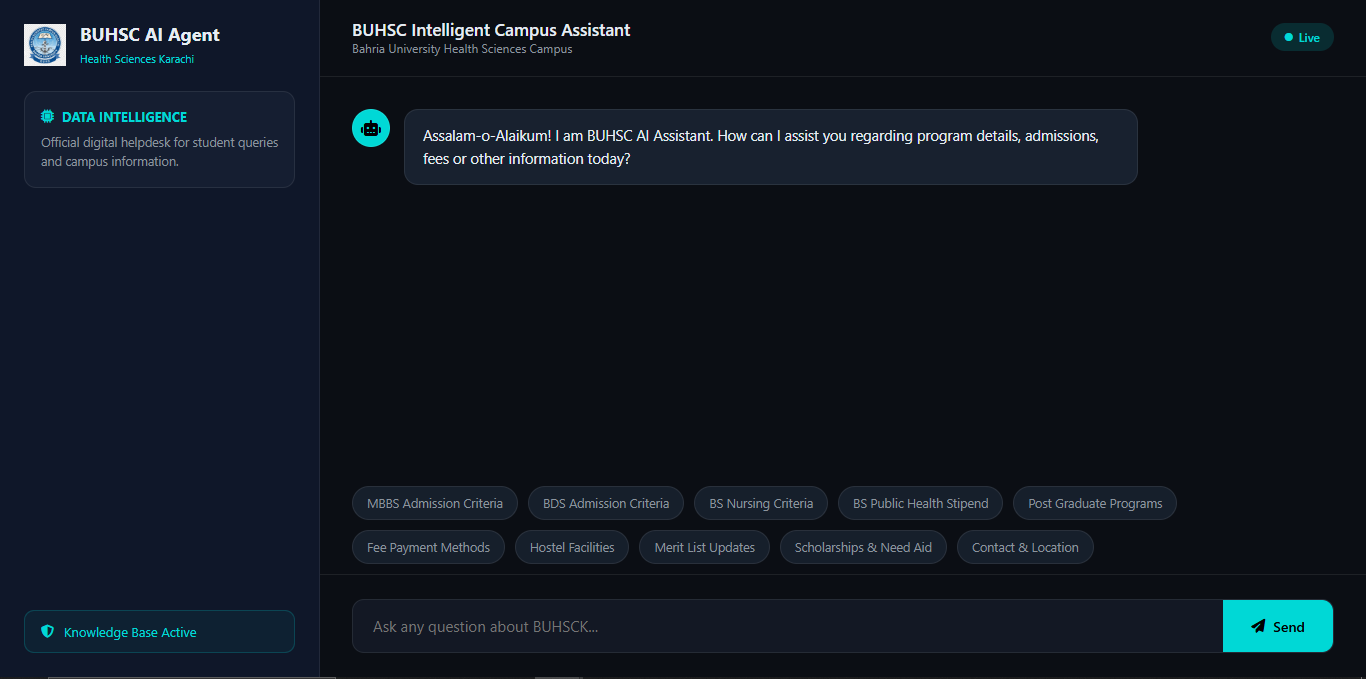 BUHSCK AI Agent Main View